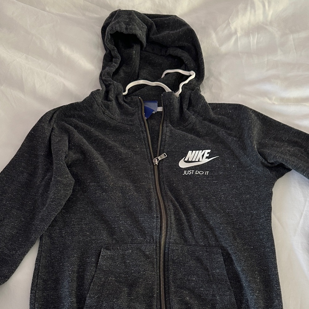 Nike Charcoal Hoodie with White Logo
